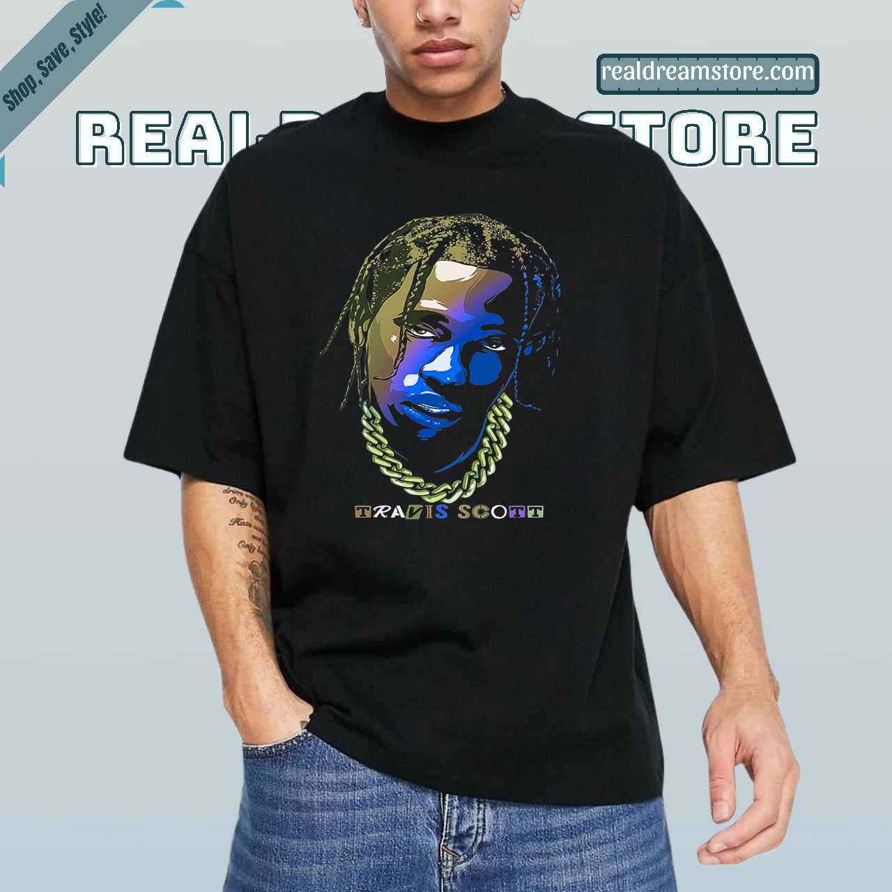 Travis Scott Draw Cover Tshirt - Dark Color Tee For Fan